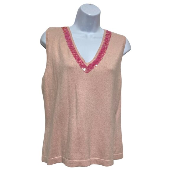 NWT XL Pullover Cardigan With Vest 2pc Set V-Neck Sequins Design By-Willi Smith - Picture 2 of 4